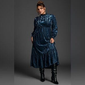 Floral Velvet Maxi Dress